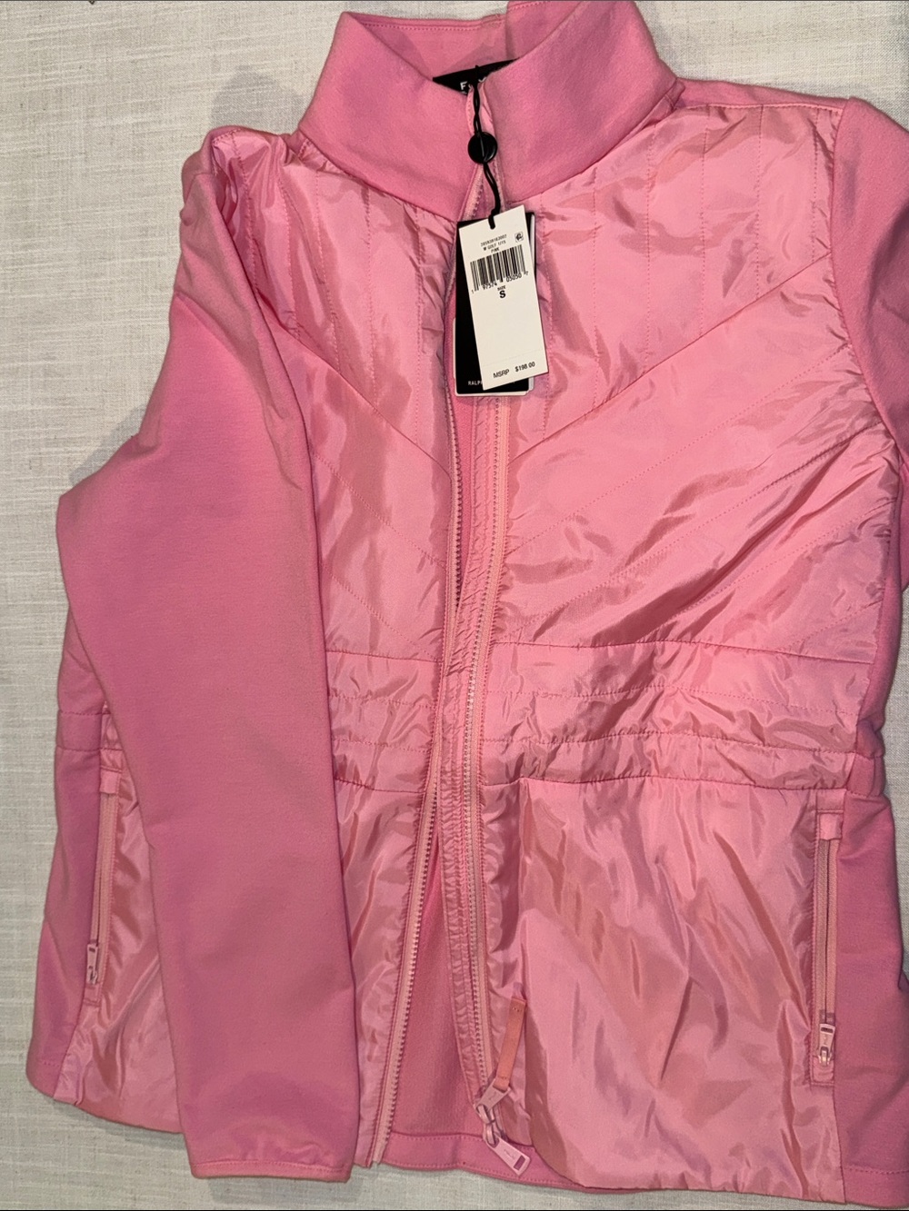 RLX Ralph Lauren Pink Quilted Zip-Front Athletic Jacket